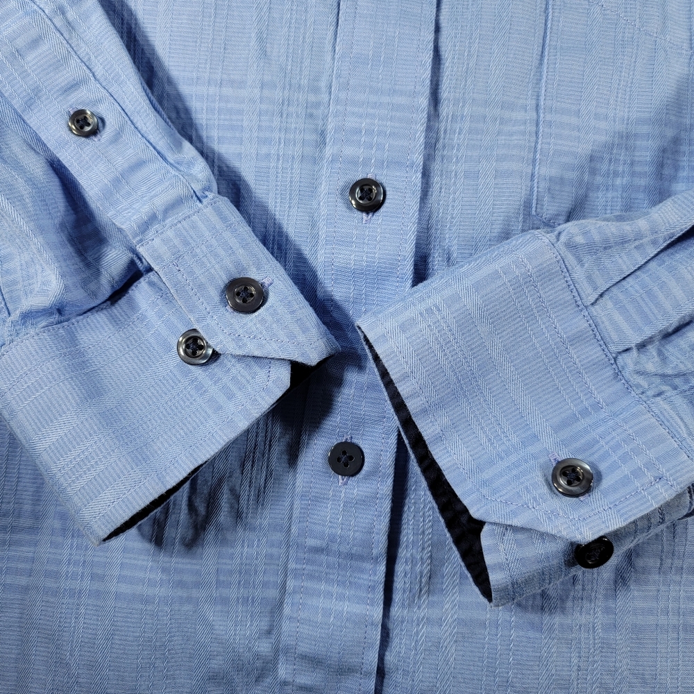 Tasso Elba Large 16-16 1/5 Mens Shirt Angled Barrel Cuff Regular Fit Non Iron - Picture 6 of 6